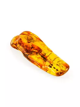 Сувенирный медовый полупрозрачный янтарь с двумя инклюзами