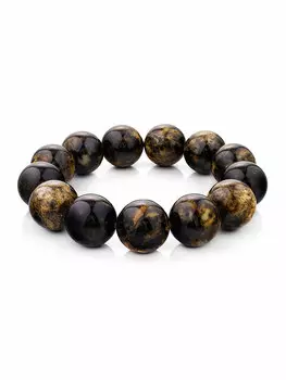 Янтарный браслет «Шар крупный текстурный»