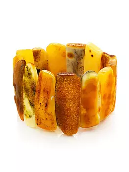 Янтарный лечебный браслет «Помпеи» с красивой текстурой