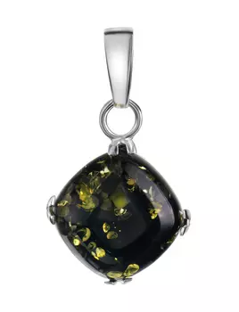 Яркая подвеска из натурального зеленого янтаря «Византия крупная»