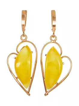 Яркие нарядные серьги «Венеция» из натурального янтаря