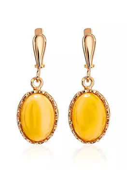 Яркие серьги с медовым янтарём «Флоренция»