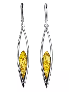 Яркие серьги «Акация» с лимонным янтарём