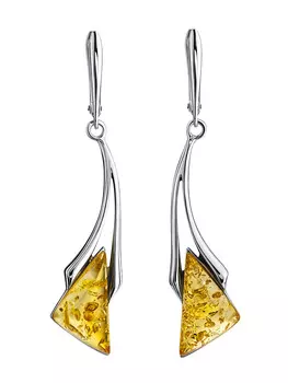 Яркие серьги «Герника» с лимонным янтарём