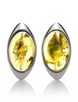 Яркие серебряные серьги с натуральным балтийским лимонным янтарём «Шарлотта»
