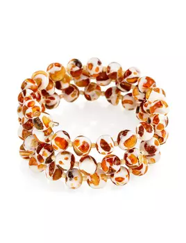 Яркий янтарный браслет «Далматин» на струне