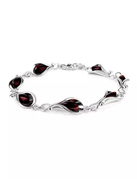 Женственный браслет из вишнёвого янтаря «Калла»
