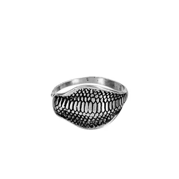 Безразмерное кольцо Кобра, серебро 925