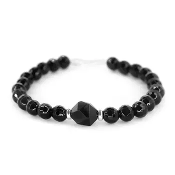 Браслет из черного агата "Queen"