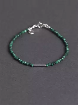 Браслет из малахита и серебра "Mini Malachite"