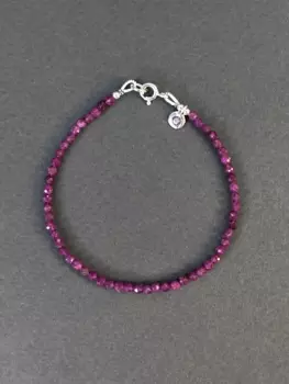 Браслет из рубина и серебра 925 пробы