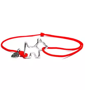 Браслет Контурная собачка, серебро 925