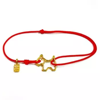 Браслет Контурная собачка, золото 585