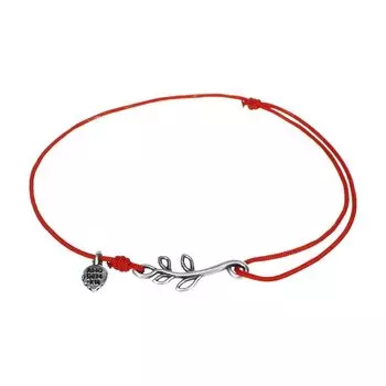 Браслет Лавровая веточка пустотелая малая, серебро 925