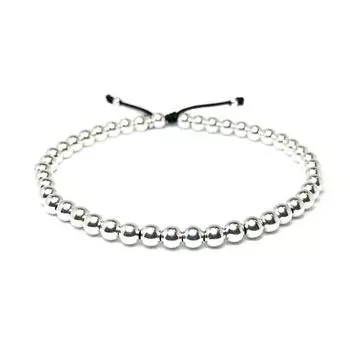 Браслет-основа из серебряных бусин 4 мм