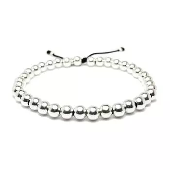 Браслет-основа из серебряных бусин 5 мм