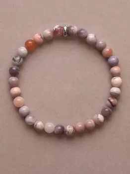 Браслет "Pink Powder 6" из розового ботсванского агата 6 мм