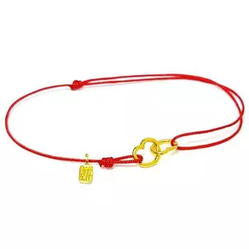 Браслет Соединенные сердца, золото 585