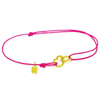 Браслет Соединенные сердца, золото 750