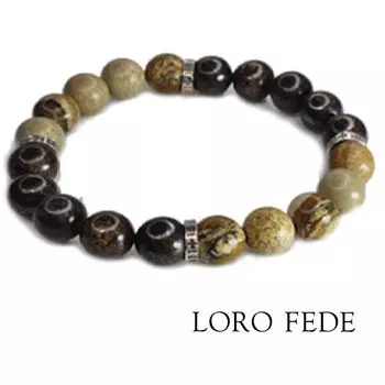 Браслет LORO FEDE Уверенность из яшмы и серебра 925