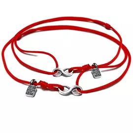 Парные браслеты 8 Бесконечность, серебро 925