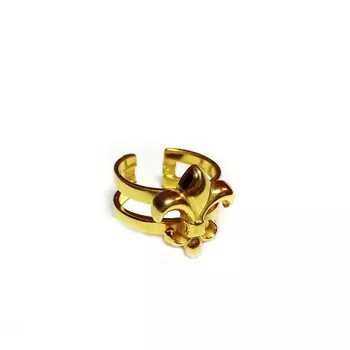 Фаланговое кольцо Флер де лис, золото 750