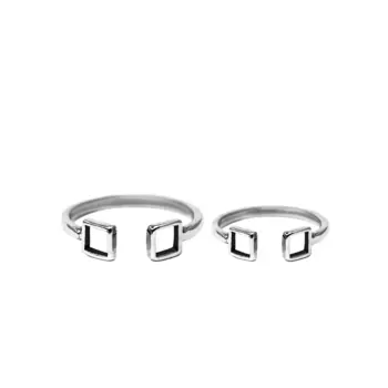 Кольца Квадрат пара, серебро 925