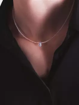 Колье "Clarity" из белого и голубого топаза с золотом 585