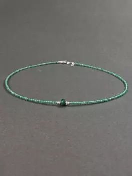 Колье из хризопраза и серебра