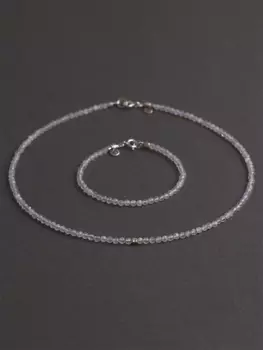 Колье из лунного камня 3 мм