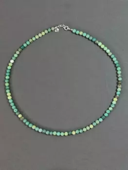 Колье из натурального хризопраза, диаметр камней - 4 мм