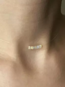 Колье-невидимка с эфиопским опалом