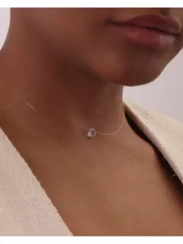 Колье-невидимка с голубым топазом