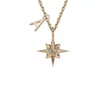 Колье Вифлеемская звезда с бриллиантом, золото 585
