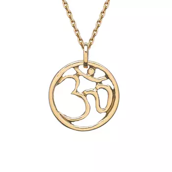 Колье Знак ОМ контурный, золото 585