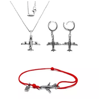 Комплект Самолеты, серебро 925