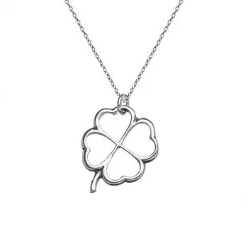 Кулон Клевер четырехлистный, серебро 925