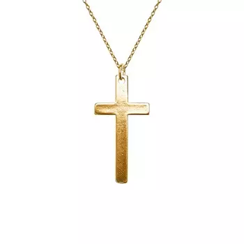 Кулон МЕМО Крест на цепи, золото 585