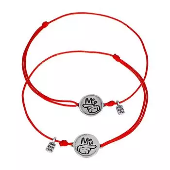 Парные браслеты Микки Маус, серебро 925