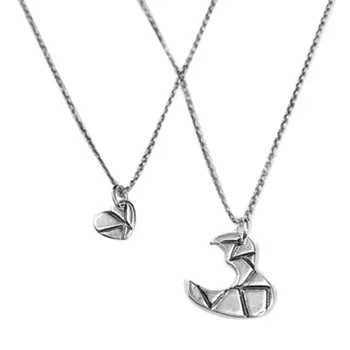 Парные кулоны Путь сердец, серебро 925