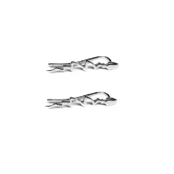 Серьги-пины Зигзаги, серебро 925