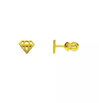 Серьги пусеты Кристаллы, золото 750