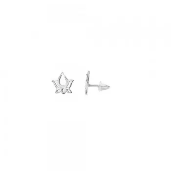 Серьги пусеты Лотос, серебро 925
