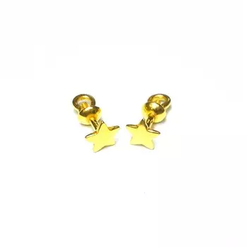 Серьги пусеты Звездочки, золото 750