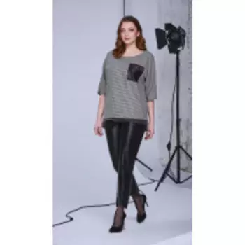 Блузка Andrea Style-344 В цвете: Серый, Разноцветный; Размеры: 56,58,52,54