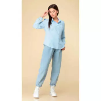 Блузка Асолия-4069 В цвете: Голубой; Размеры: 50,46,48