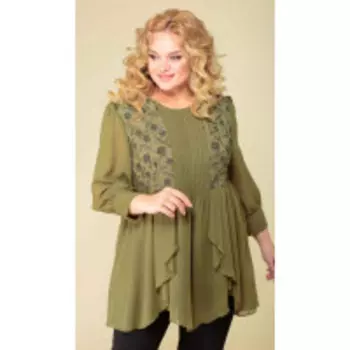 Блузка Асолия-4071 В цвете: Зеленый; Размеры: 56,52,54