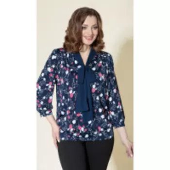 Блузка Дали-3277/1 В цвете: Синий, Разноцветный; Размеры: 56,60,54
