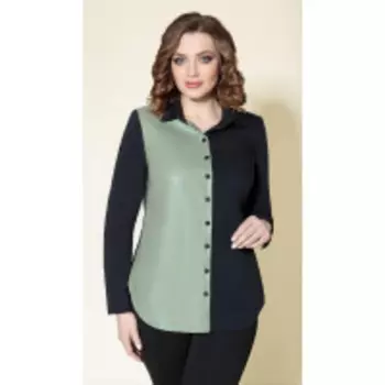 Блузка Дали-4386/2 В цвете: Черный, Зеленый; Размеры: 56,50,48