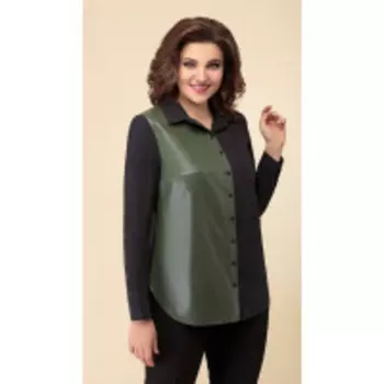 Блузка Дали-4386 В цвете: Черный, Зеленый; Размеры: 50,48